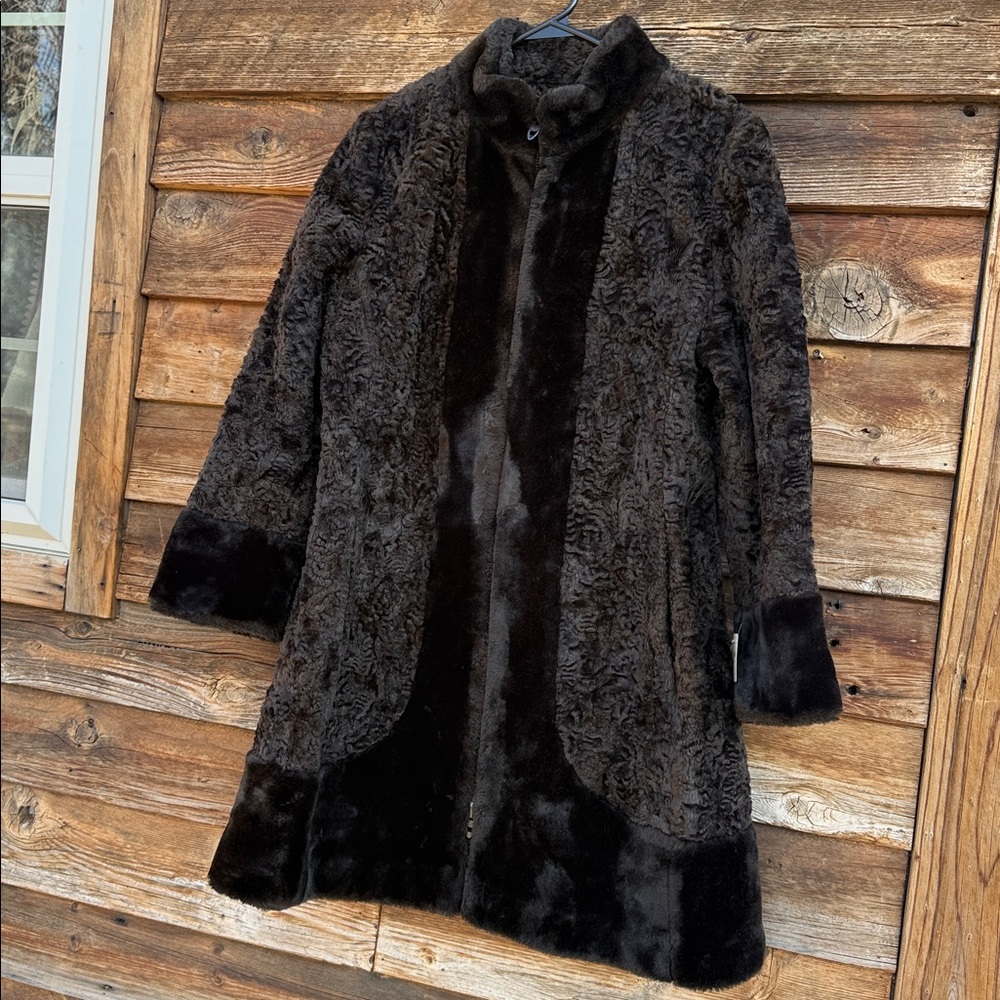 Fashion life casuals vintage fur coat zip up